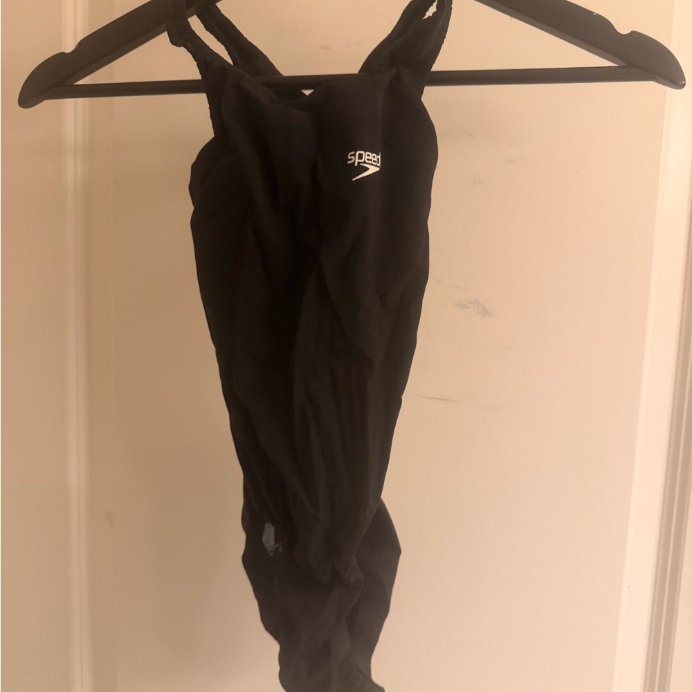 Ina Black Swimsuit with Red Accent
